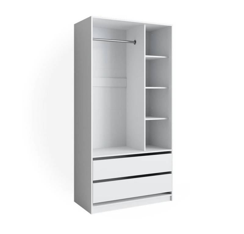 Vicco Kleiderschrank Elmo, Weiß, 100 x 200 cm mit 2 Schubladen von Vicco