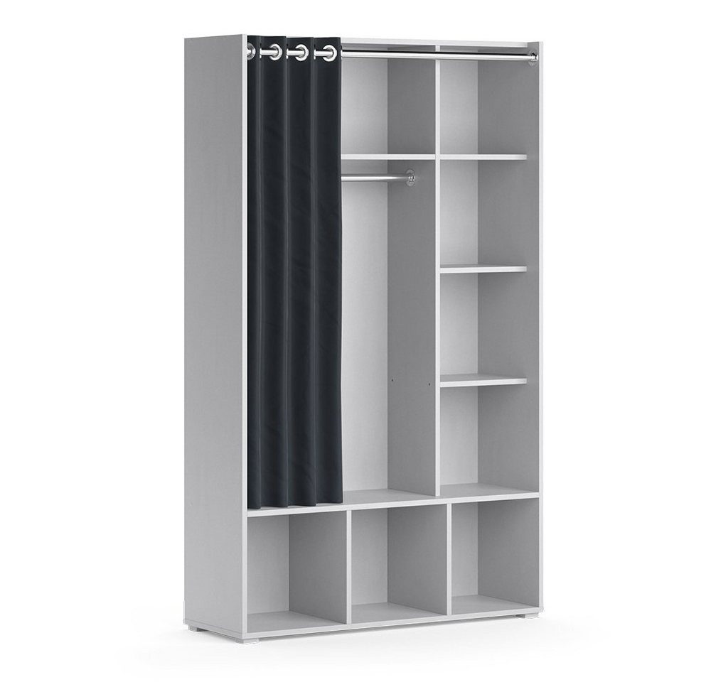 Vicco Kleiderschrank Luigi, Hellgrau, 105.8 x 178.1 cm mit Vorhang-Kleiderstange Customizable Vicco Kleiderschrank Luigi, Hellgrau, 105.8 x 178.1 cm mit Vorhang-Kleiderstange Customizable von Vicco