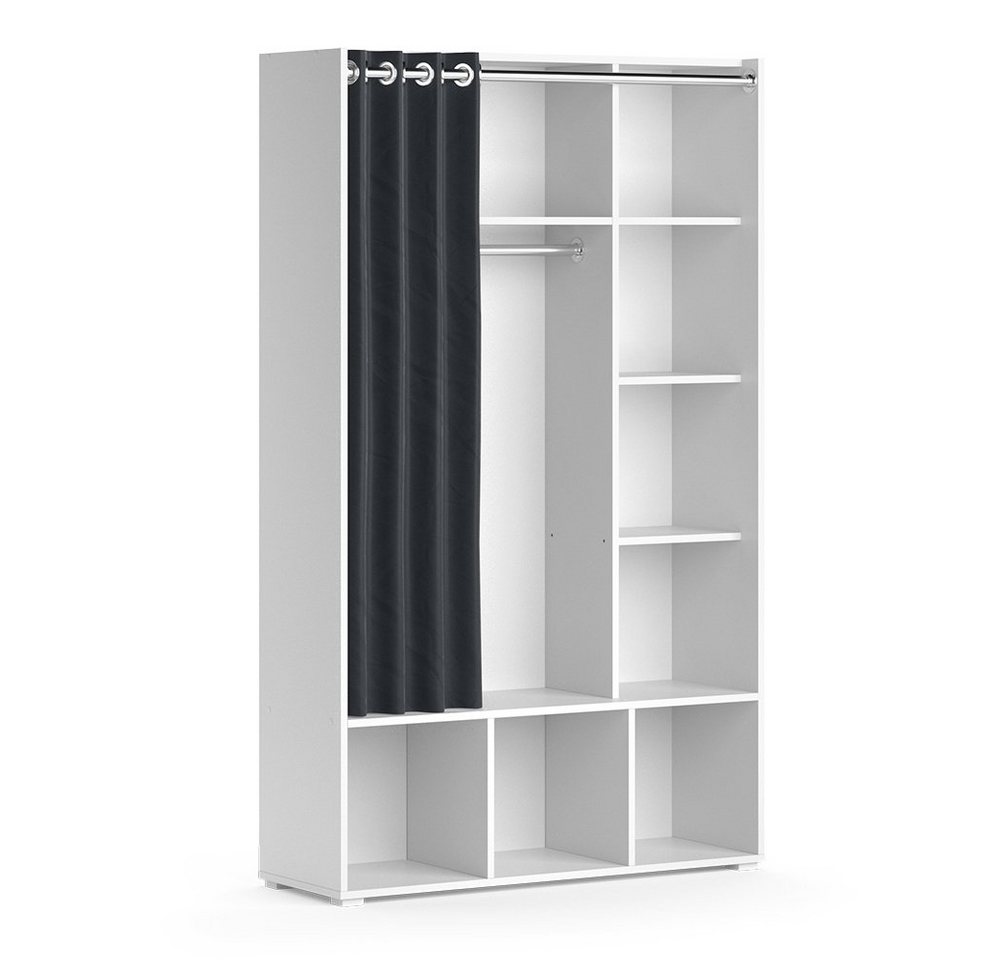 Vicco Kleiderschrank Luigi, Weiß, 105.8 x 178.1 cm mit Vorhang-Kleiderstange Customizable Vicco Kleiderschrank Luigi, Weiß, 105.8 x 178.1 cm mit Vorhang-Kleiderstange Customizable von Vicco