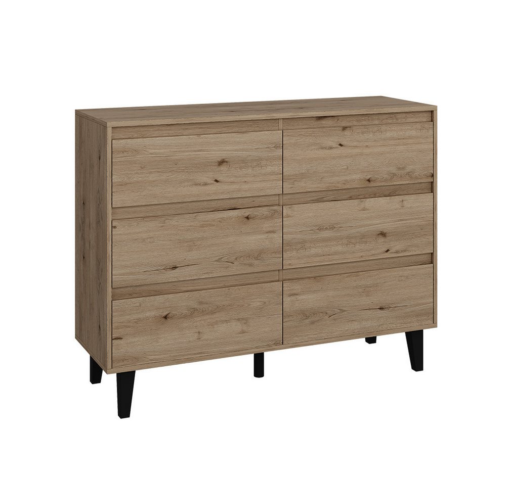 Vicco Kommode Bahia, Eiche, 120 x 92 cm mit 6 Schubladen Vicco Kommode Bahia, Eiche, 120 x 92 cm mit 6 Schubladen von Vicco