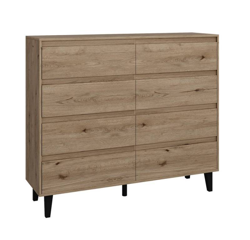 Vicco Kommode Bahia, Eiche, 138.5 x 117 cm mit 8 Schubladen von Vicco