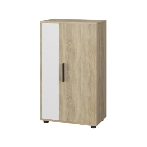 Vicco Kommode Berno, Sonoma/Weiß, 50.1 x 87.3 cm mit 2 Fächern von Vicco