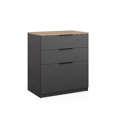 Vicco Sideboard Betti, Anthrazit/Eiche, 80 x 90 cm von Vicco