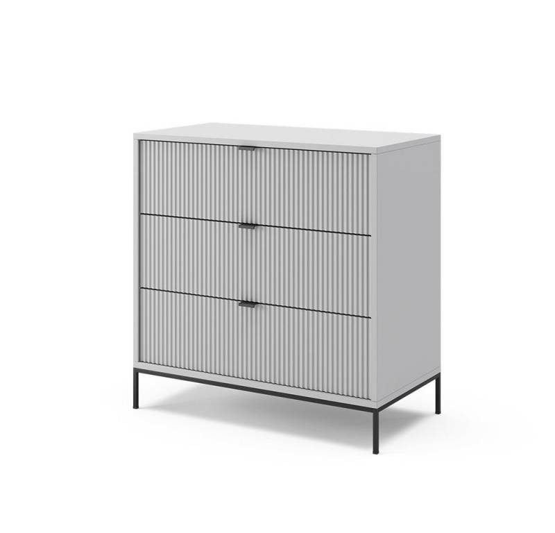 Vicco Kommode Eliza, Grau, 80 x 81.2 cm mit 3 Schubladen von Vicco