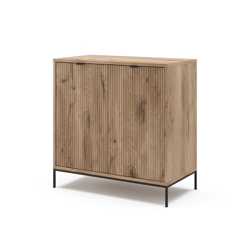 Vicco Kommode Eliza, Kommodenschrank, Viking Oak, 80 x 81.2 cm mit 2 Türen von Vicco