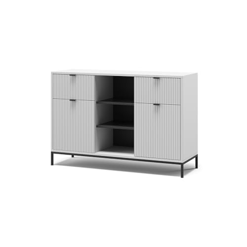 Vicco Kommode Eliza, Weiß, 120 x 81.2 cm mit 2 Schubladen und 2 Türen von Vicco