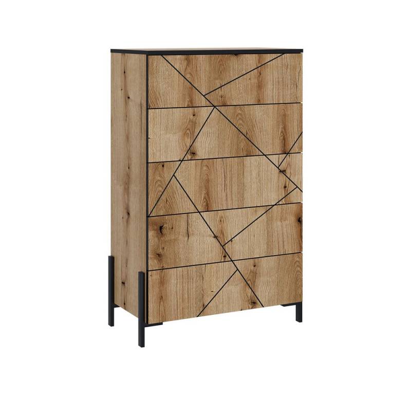 Vicco Kommode Hatto, Eiche, 78 x 120 cm mit 5 Schubladen Vicco Kommode Hatto, Eiche, 78 x 120 cm mit 5 Schubladen von Vicco