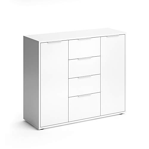 Vicco Kommode Leon, Kommodenschrank, Weiß, 100 x 84 cm von Vicco
