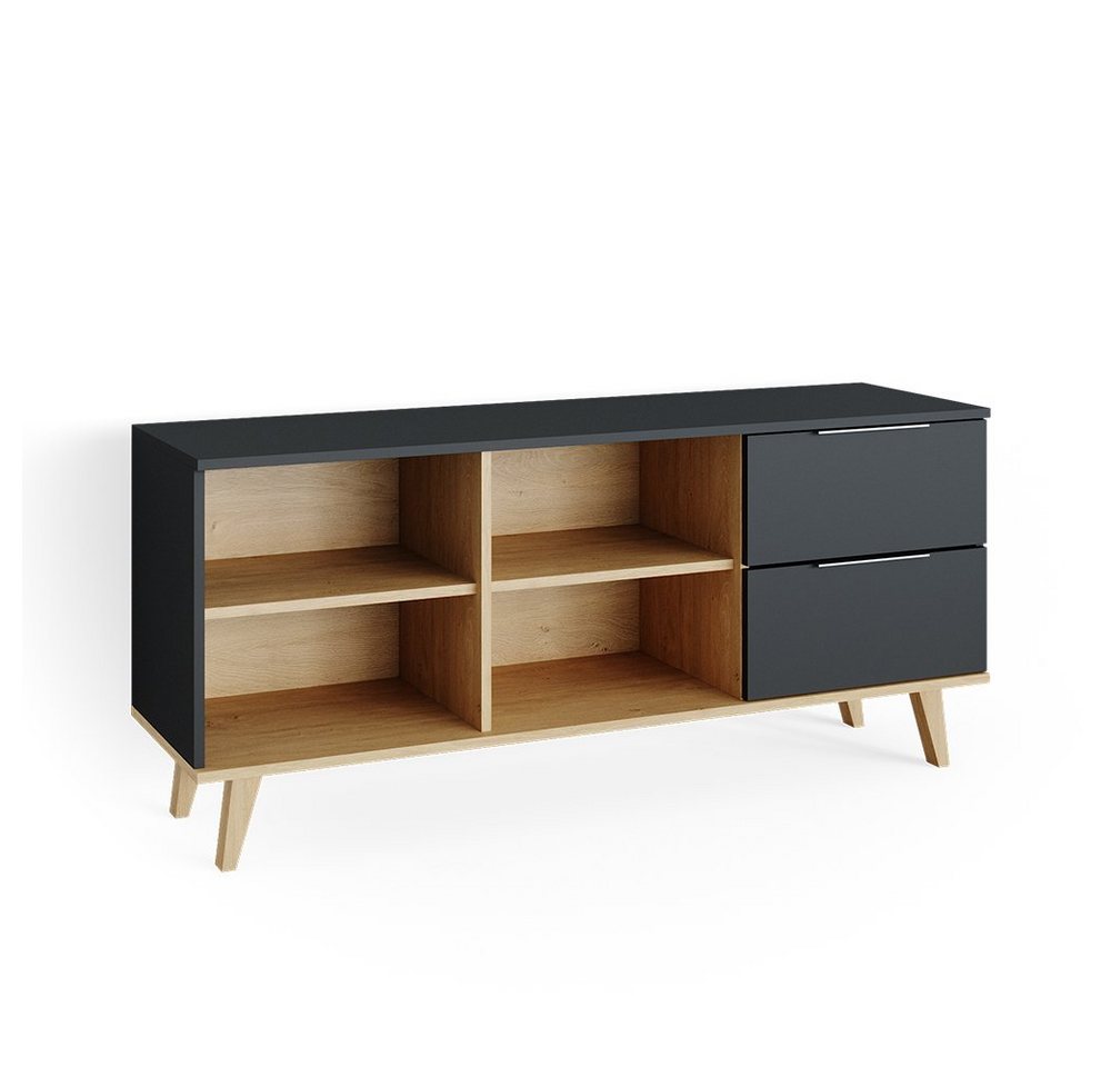 Vicco Kommode Nautica, Anthrazit/Buche, 134 x 61 cm Vicco Kommode Nautica, Anthrazit/Buche, 134 x 61 cm von Vicco