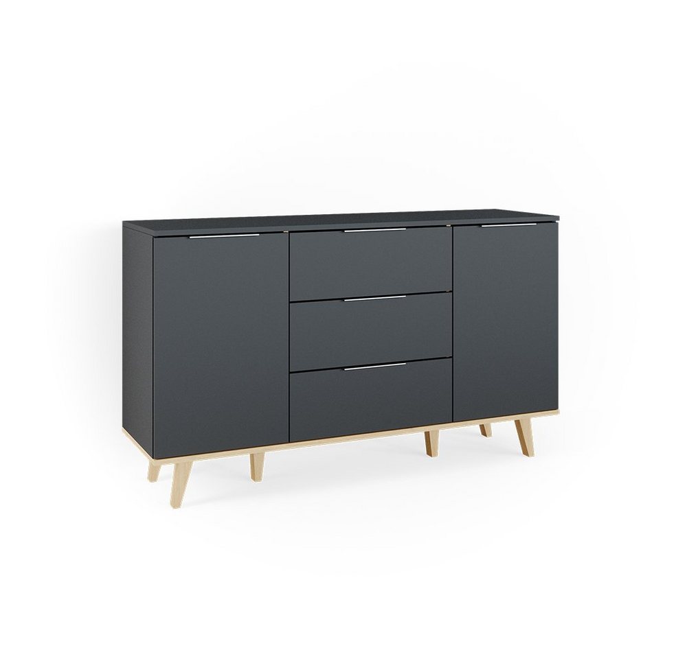 Vicco Kommode Nautica, Anthrazit/Buche, 138 x 82 cm Vicco Kommode Nautica, Anthrazit/Buche, 138 x 82 cm von Vicco
