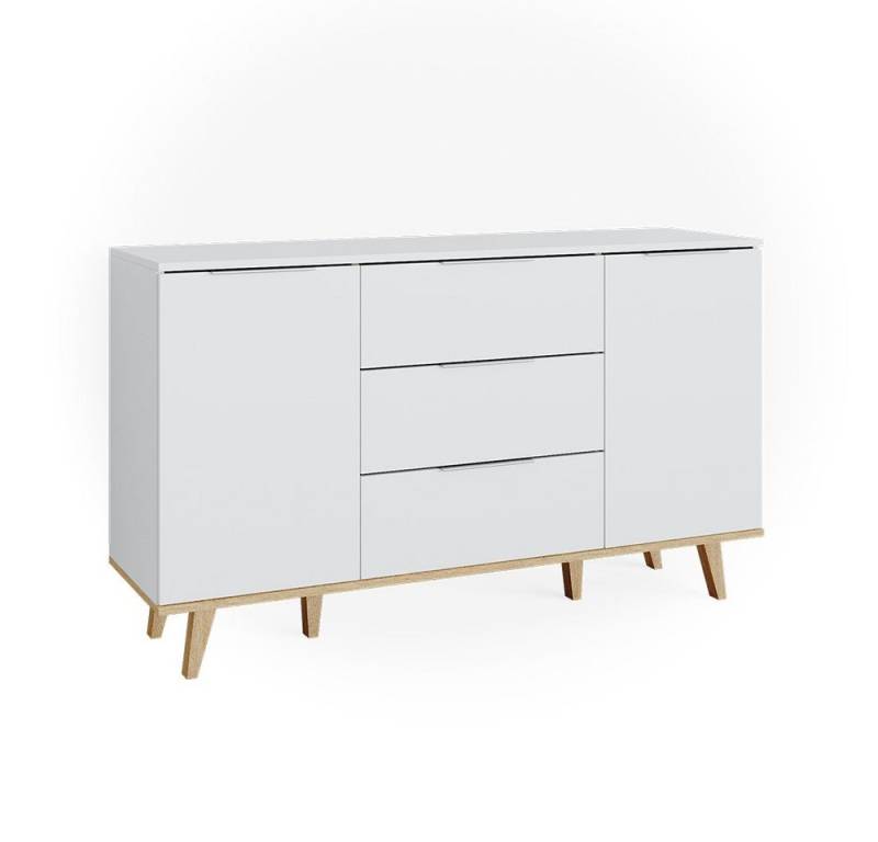 Vicco Kommode Nautica, Weiß/Anthrazit, 138 x 82 cm von Vicco