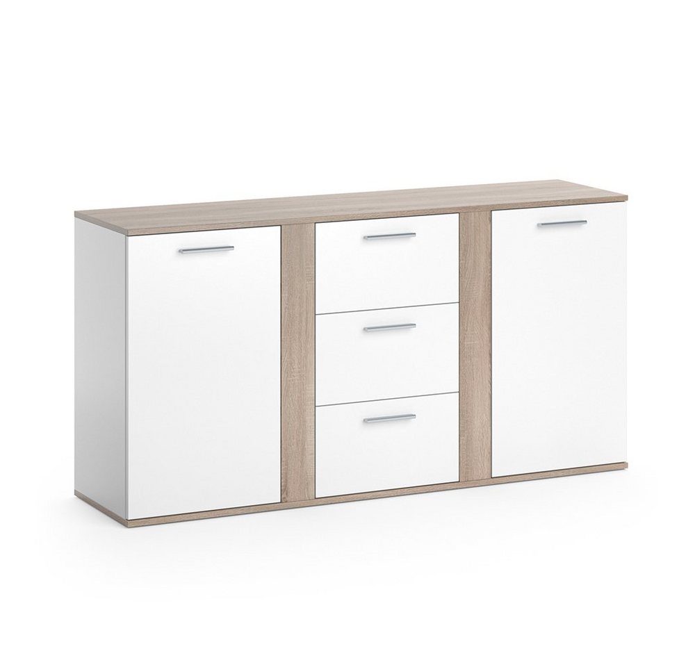 Vicco Kommode Novelli, Weiß/Sonoma, 155 x 80 cm mit Schubladen Vicco Kommode Novelli, Weiß/Sonoma, 155 x 80 cm mit Schubladen von Vicco