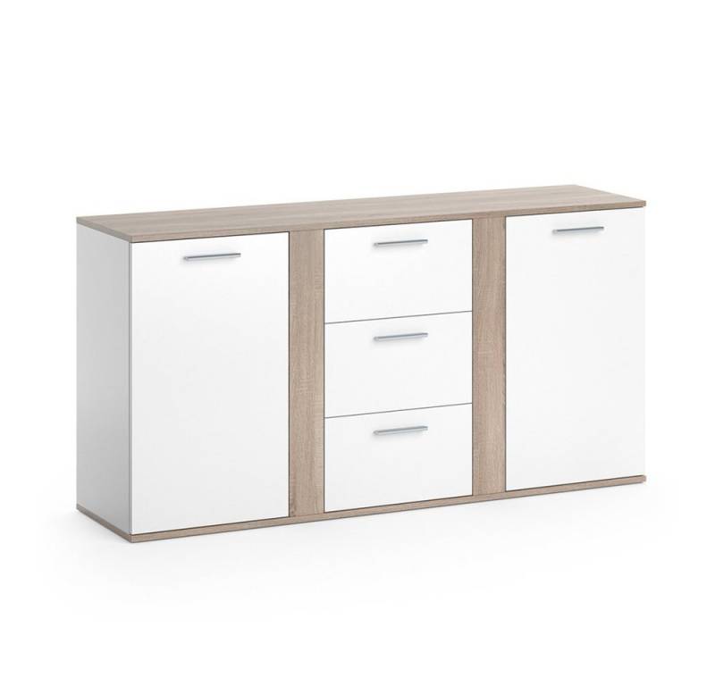 Vicco Kommode Novelli, Weiß/Sonoma, 155 x 80 cm mit Schubladen Vicco Kommode Novelli, Weiß/Sonoma, 155 x 80 cm mit Schubladen von Vicco