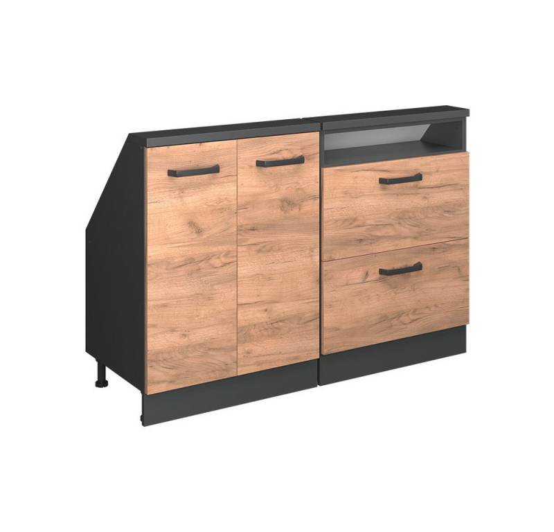 Vicco Kommode Rion, Goldkraft Eiche/Anthrazit/Anthrazit, 2er Set von Vicco