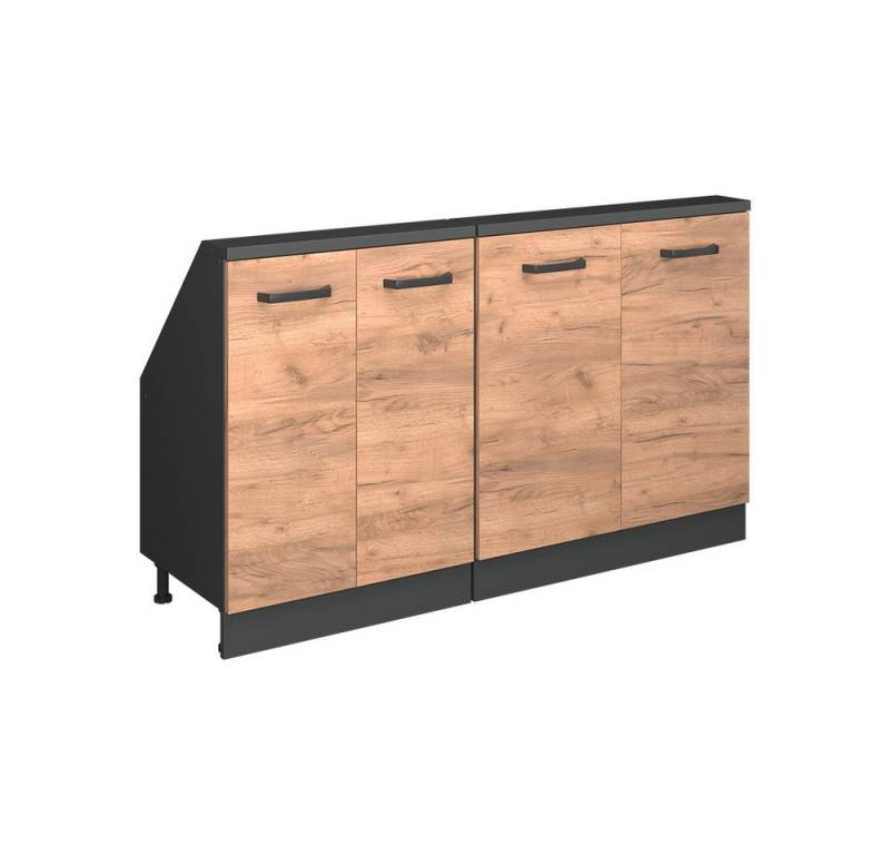 Vicco Kommode Rion, Goldkraft Eiche/Anthrazit/Anthrazit, 2er Set von Vicco