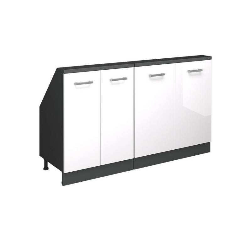 Vicco Kommode Rion, Anthrazit/Weiß Hochglanz, 2er Set von Vicco
