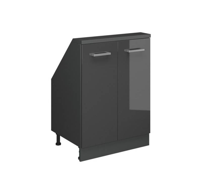 Vicco Kommode Rion, Anthrazit Hochglanz/Anthrazit/Anthrazit, mit 2 Türen von Vicco