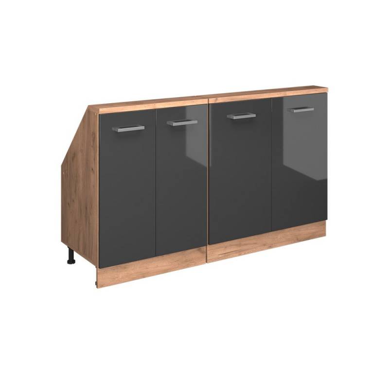 Vicco Kommode Rion, Anthrazit Hochglanz/Goldkraft Eiche/Goldkraft Eiche, 2er Set von Vicco