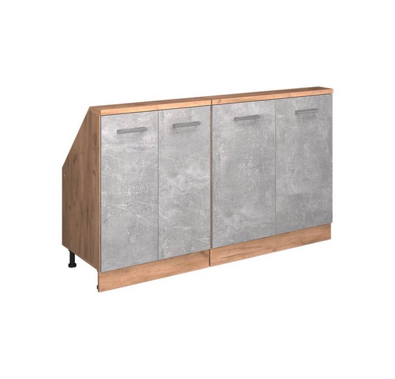 Vicco Kommode Rion, Beton/Goldkraft Eiche/Goldkraft Eiche, 2er Set von Vicco