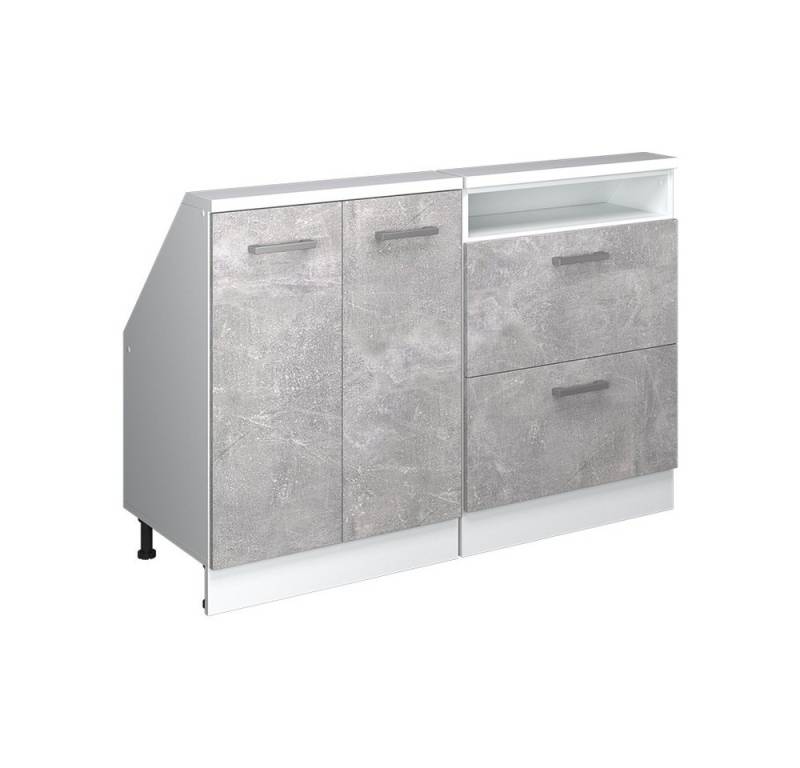 Vicco Kommode Rion, Beton/Weiß/Weiß, 2er Set von Vicco