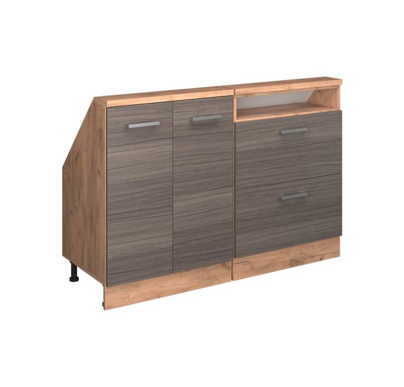 Vicco Kommode Rion, Edelgrau/Goldkraft Eiche/Goldkraft Eiche, 2er Set von Vicco