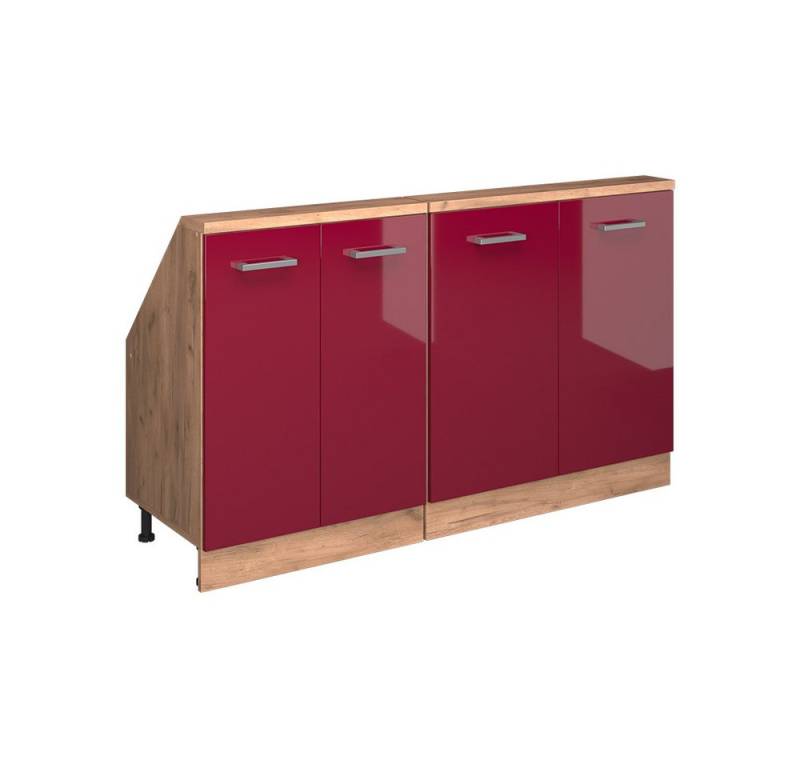 Vicco Kommode Rion, Goldkraft Eiche/Bordeaux Hochglanz, 2er Set von Vicco