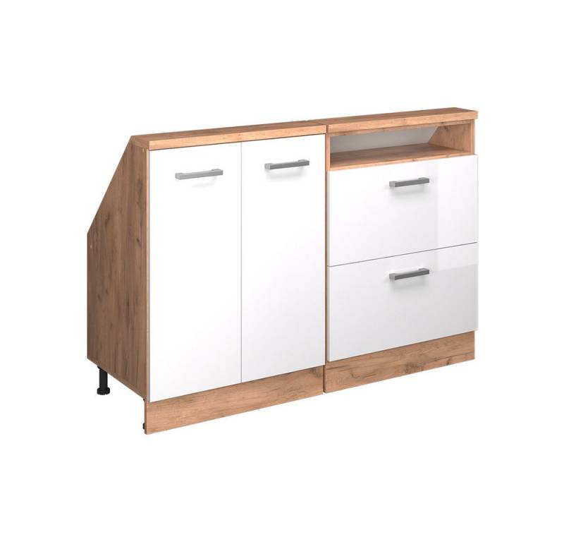 Vicco Kommode Rion, Goldkraft Eiche/Weiß Hochglanz, 2er Set von Vicco