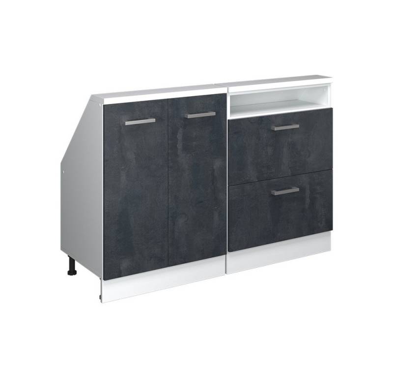 Vicco Kommode Rion, Schwarz Beton/Weiß/Weiß, 2er Set Vicco Kommode Rion, Schwarz Beton/Weiß/Weiß, 2er Set von Vicco