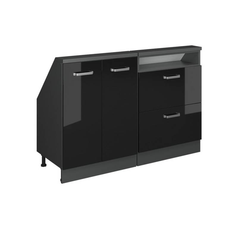 Vicco Kommode Rion, Schwarz Hochglanz/Anthrazit/Anthrazit, 2er Set von Vicco