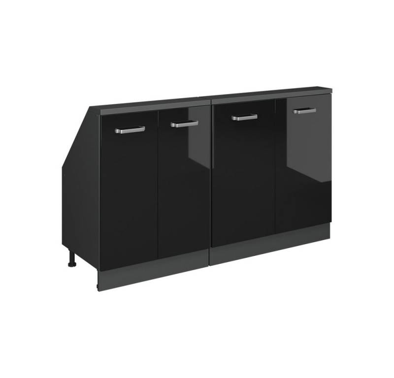 Vicco Kommode Rion, Schwarz Hochglanz/Anthrazit/Anthrazit, 2er Set von Vicco