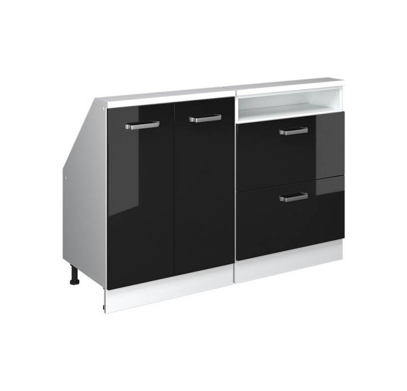 Vicco Kommode Rion, Schwarz Hochglanz/Weiß/Weiß, 2er Set von Vicco