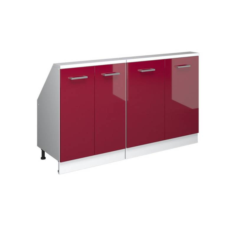 Vicco Kommode Rion, Weiß/Bordeaux Hochglanz, 2er Set von Vicco