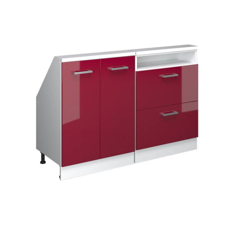 Vicco Kommode Rion, Weiß/Bordeaux Hochglanz, 2er Set von Vicco