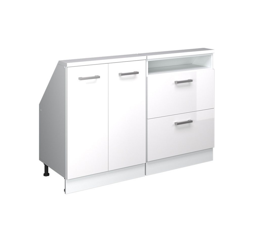Vicco Kommode Rion, Weiß Hochglanz/Weiß/Weiß, 2er Set von Vicco