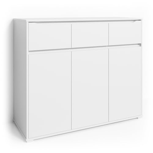 Vicco Sideboard Ruben, Weiß, 120 x 101 cm mit Schubladen von Vicco