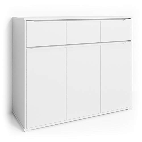Vicco Kommode Ruben, Kommodenschrank, Weiß, 120 x 101 cm mit Schubladen von Vicco