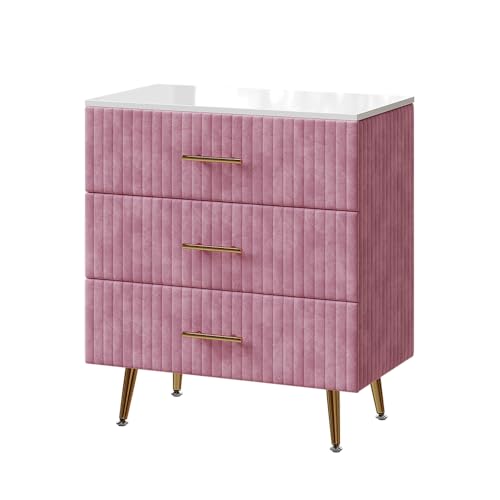 Vicco Kommode Velia, Kommodenschrank, Rosa, 70 x 78.5 cm mit 3 Schubladen von Vicco