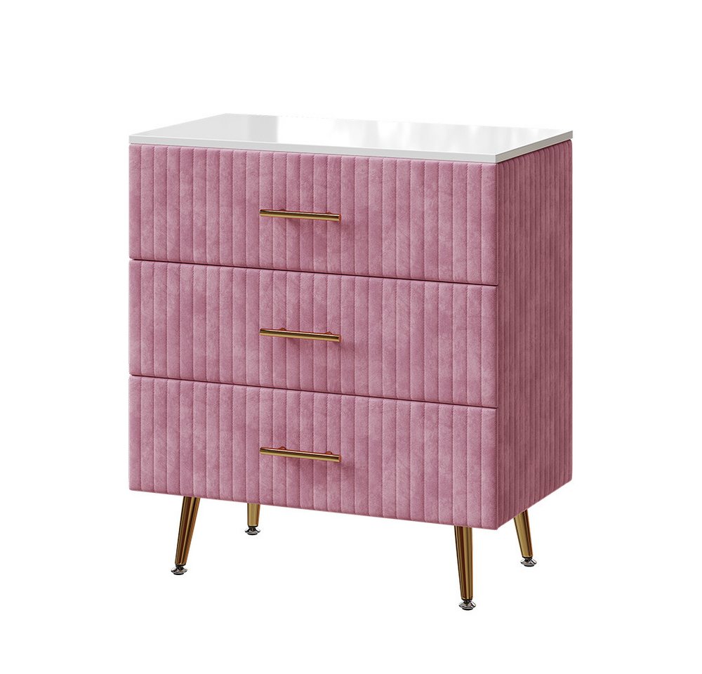 Vicco Kommode Velia, Rosa, 70 x 78.5 cm mit 3 Schubladen Vicco Kommode Velia, Rosa, 70 x 78.5 cm mit 3 Schubladen von Vicco