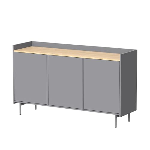 Vicco Kommode Velina, Grau/Eiche, 140 x 82 cm mit 6 Fächern von Vicco