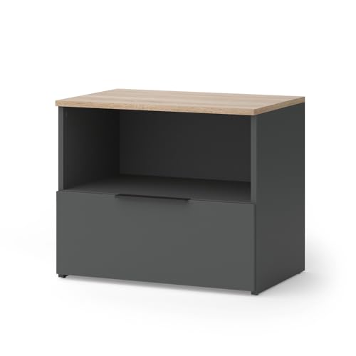 Vicco Kommode Wido, Anthrazit/Sonoma, 60 x 50 cm mit Klappe von Vicco