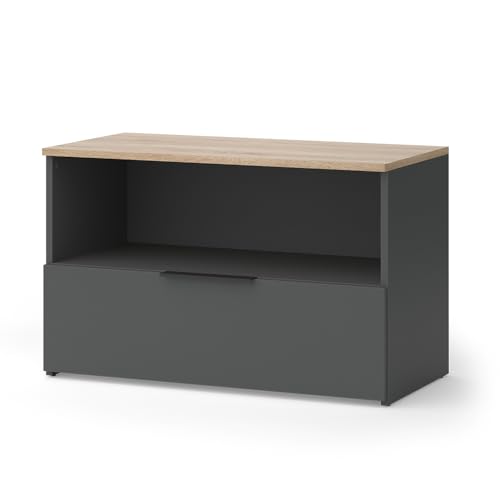 Vicco Kommode Wido, Anthrazit/Sonoma, 80 x 50 cm mit 1 geschlossenem Fach von Vicco