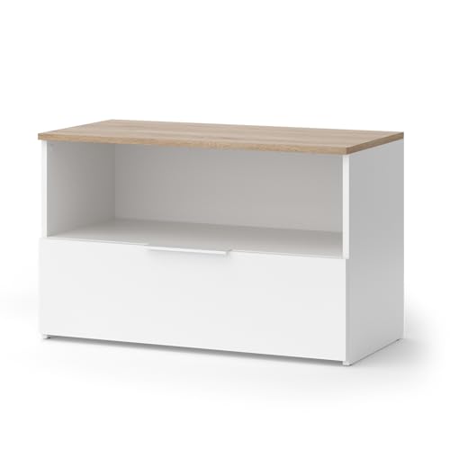 Vicco Kommode Wido, Weiß/Sonoma, 80 x 50 cm mit 1 geschlossenem Fach von Vicco