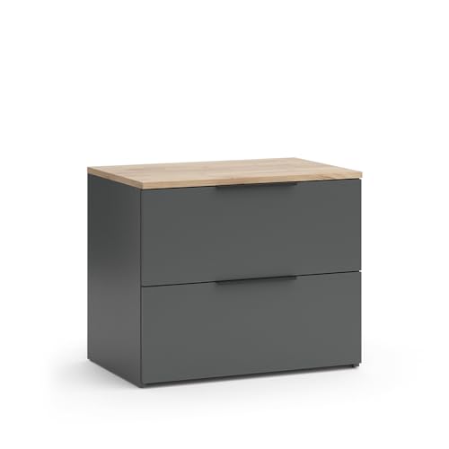 Vicco Sideboard Wido, Kommodenschrank, Anthrazit/Sonoma, 60 x 50 cm mit 2 Schubladen von Vicco