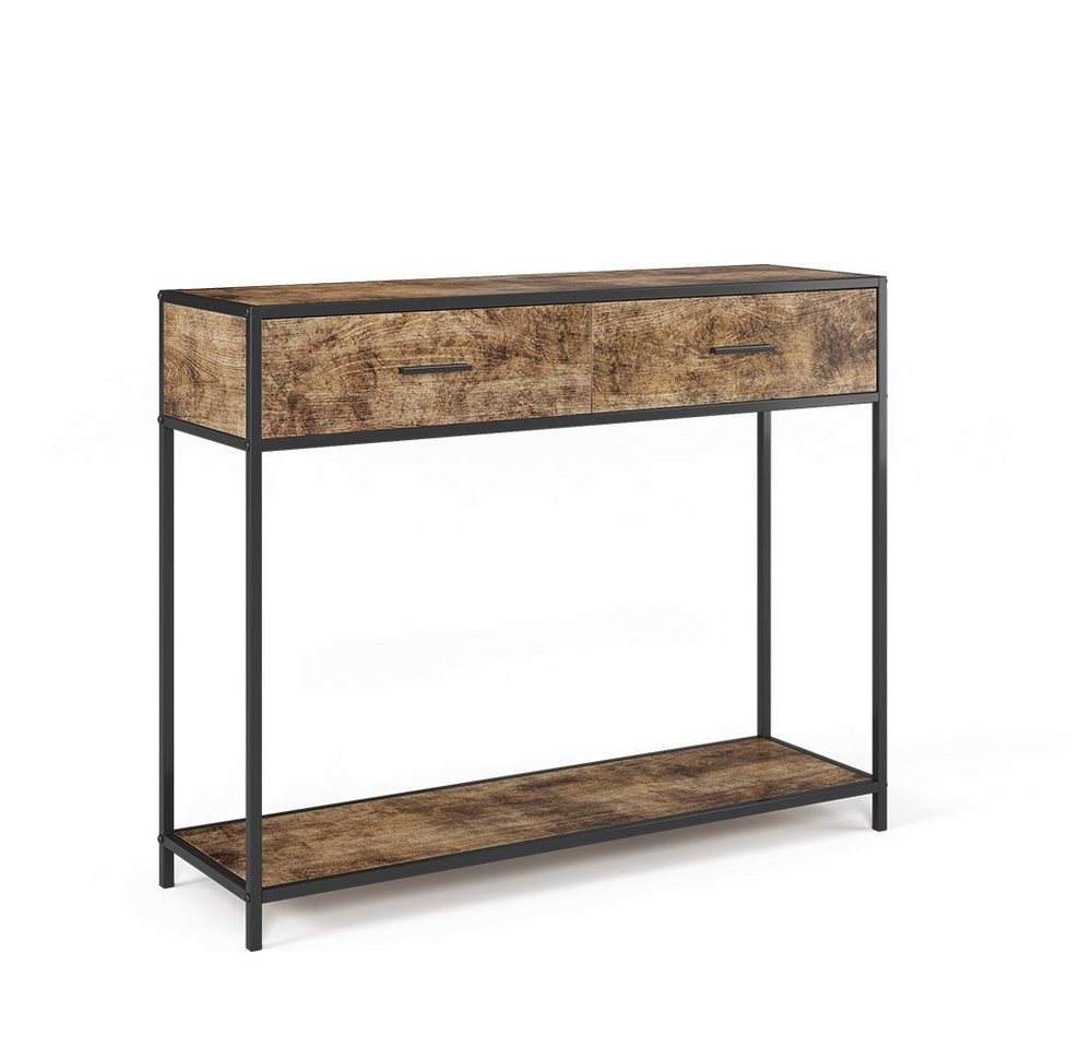 Vicco Konsolentisch Fyrk, Antikholz/Schwarz, 100 x 80 cm mit Schubladen Vicco Konsolentisch Fyrk, Antikholz/Schwarz, 100 x 80 cm mit Schubladen von Vicco