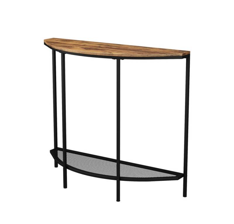 Vicco Konsolentisch Fyrk, Eiche rustikal/Schwarz, 92 x 81.5 cm mit offener Ablage von Vicco