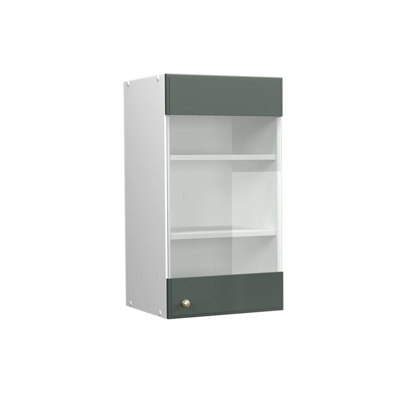 Vicco Küchenglasschrank Fame-Line Glashängeschrank Grün-Gold Landhaus/Weiß 40 cm von Vicco