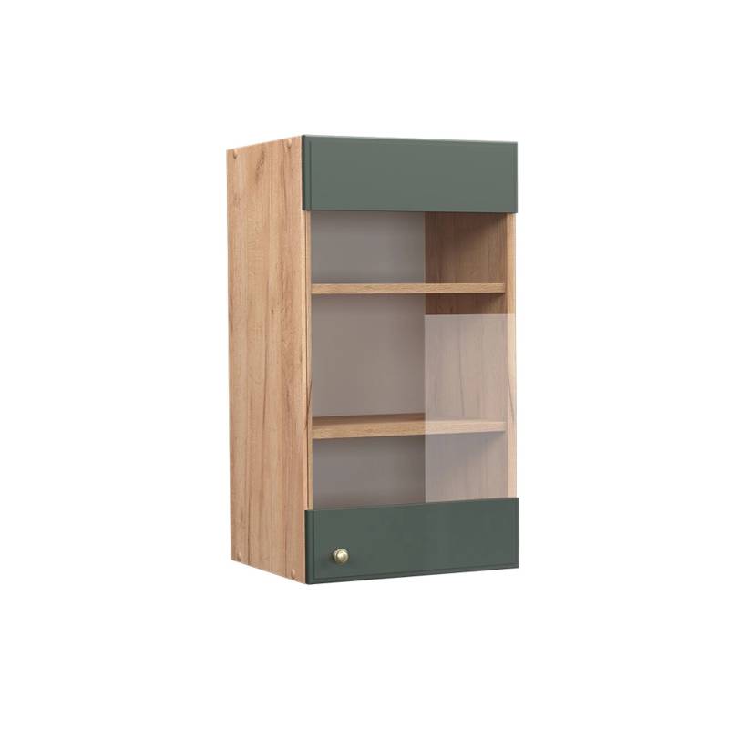 Vicco Küchenglasschrank Fame-Line Grün-Gold Landhaus/Goldkraft Eiche 40 cm von Vicco