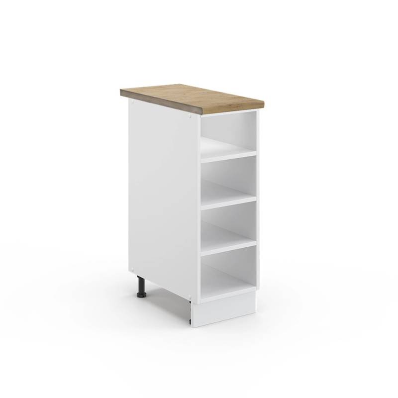 Vicco Küchenregal Fame-Line Offener Küchenschrank Weiß/Weiß 30 cm AP Eiche von Vicco