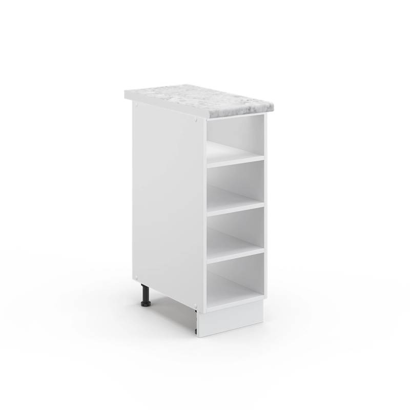 Vicco Küchenregal Fame-Line Offener Küchenschrank Weiß/Weiß 30 cm AP Marmor von Vicco