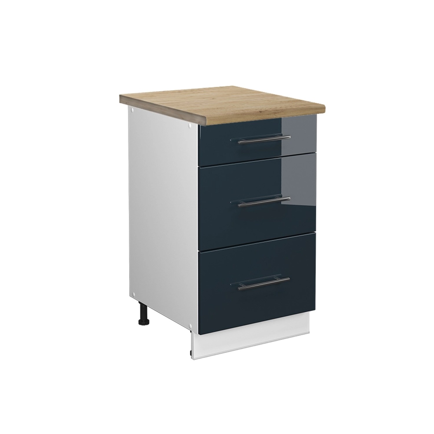 Vicco Küchenschränke Fame-Line Dunkelblau Hochglanz 50 cm AP Goldkraft von Vicco